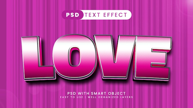 Love sweet girls 3d editable text effect style template