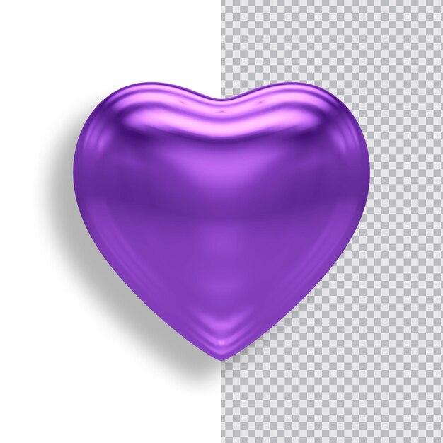 Love symbol isolated on transparent background 3d render