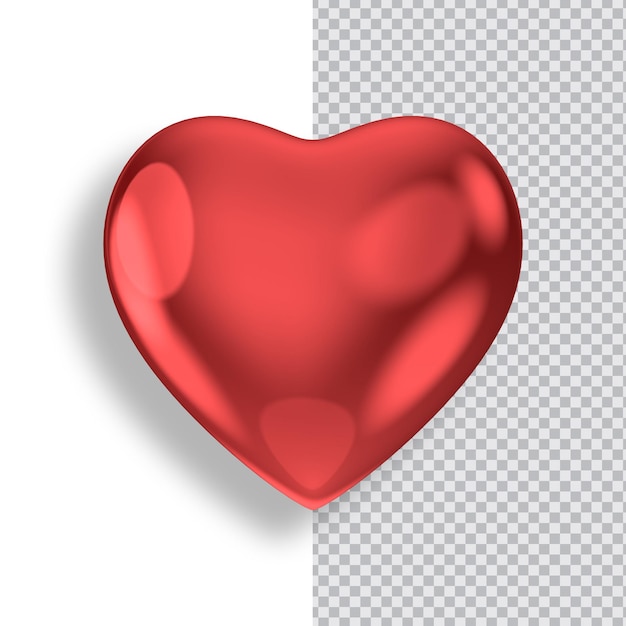 Love symbol isolated on transparent background 3d render