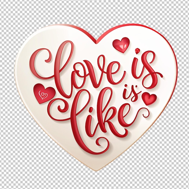 PSD love on transparent background