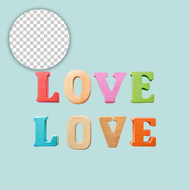 LOVE on transparent background