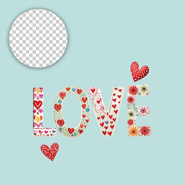 LOVE on transparent background