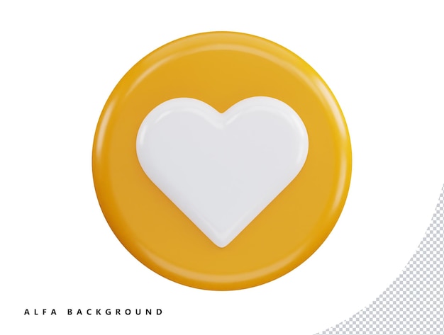 Love with 3d vector icon illustration