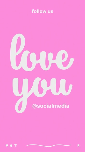 LOVE YOU typography instagram stories template psd design