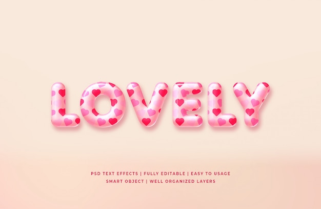 Lovely 3d text style