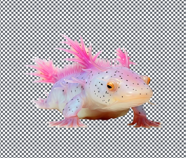 Lovely Astral Axolotl isolated on transparent background