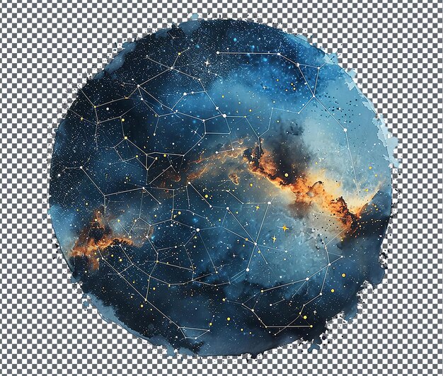 PSD lovely constellation wall art isolated on transparent background