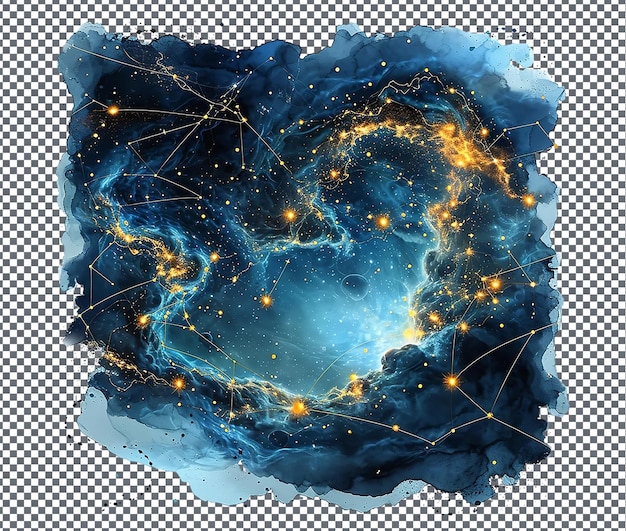 PSD lovely constellation wall art isolated on transparent background