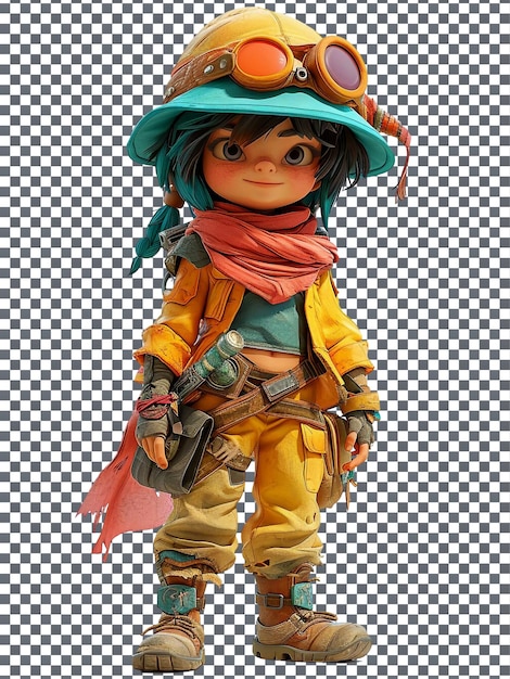 Lovely Desert Nomad Malik Sand strider Character isolated on transparent background