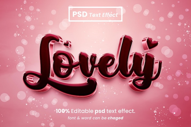 Lovely editable 3d text effect