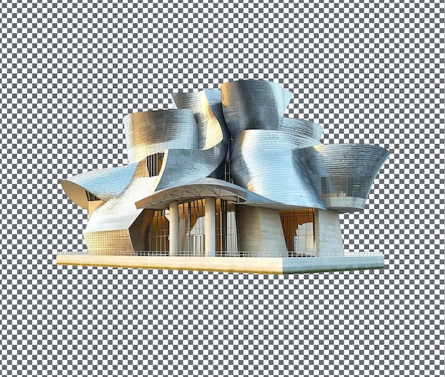 PSD lovely guggenheim museum bilbao isolated on transparent background