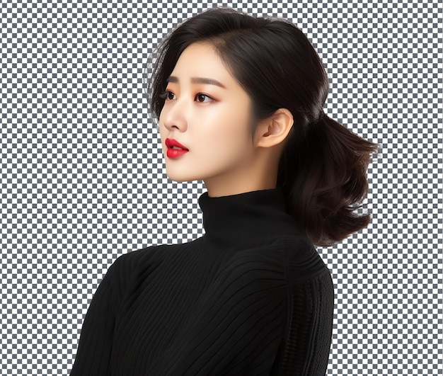 Lovely korean woman isolated on transparent background