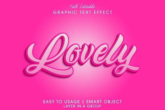 Lovely text effect editable psd