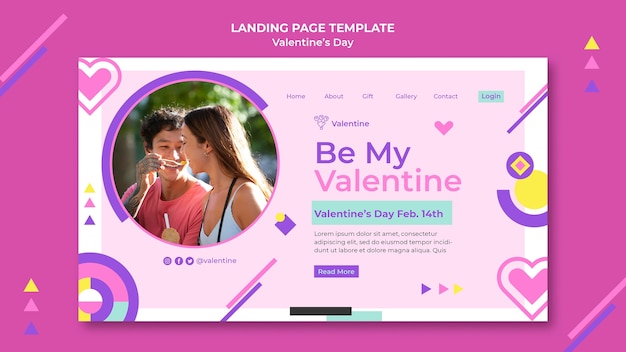 Lovely valentine's day landing page template