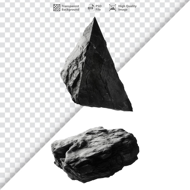 PSD low angle shot of floating triangular piece of rock