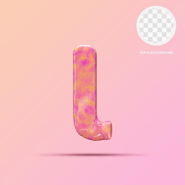 Lowercase l Lollipop 3D Render