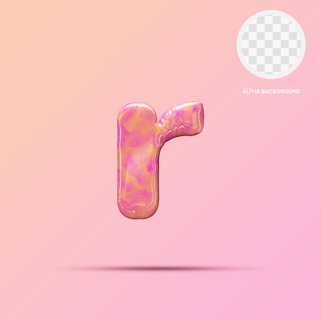 Lowercase r Lollipop 3D Render