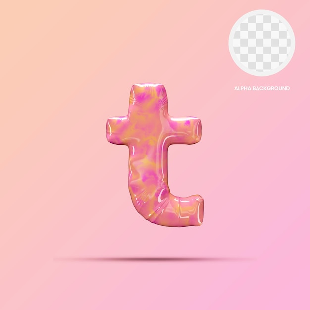 Lowercase t Lollipop 3D Render