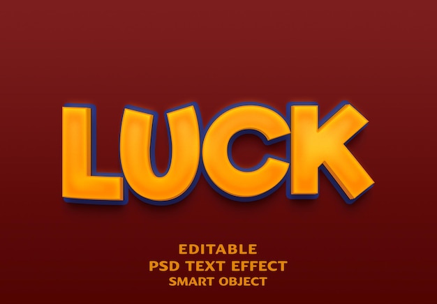 Luck 3d text effect design