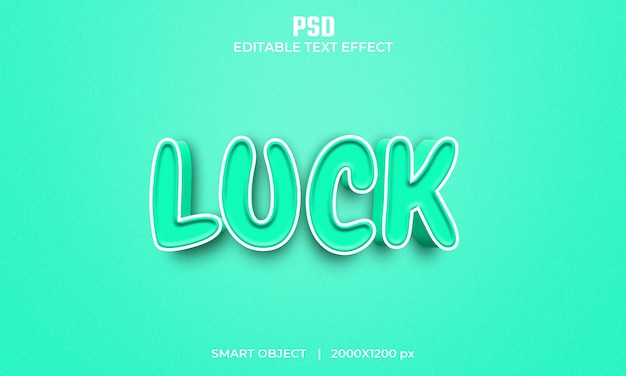 Luck 3d text style effect Premium Psd