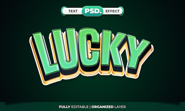 Lucky 3d text effect cartoon style