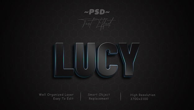 Lucy Black and Blue Gradient Shining Stroke Editable Text Effect