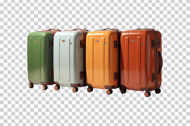 PSD luggage bags isolated on transparent background