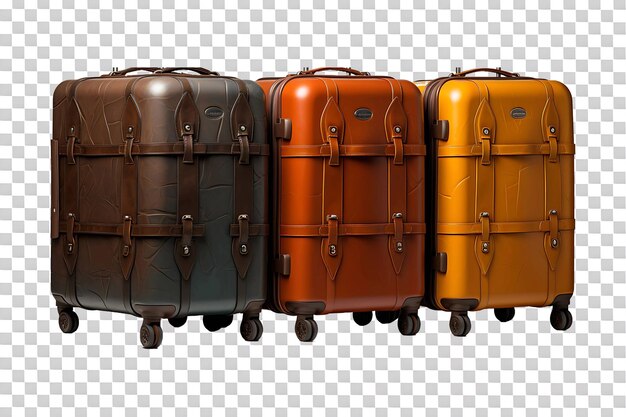 PSD luggage bags isolated on transparent background