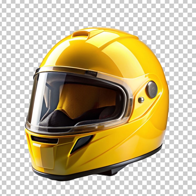 the luminescent guardian a yellow motorcycle helmet on transparent background