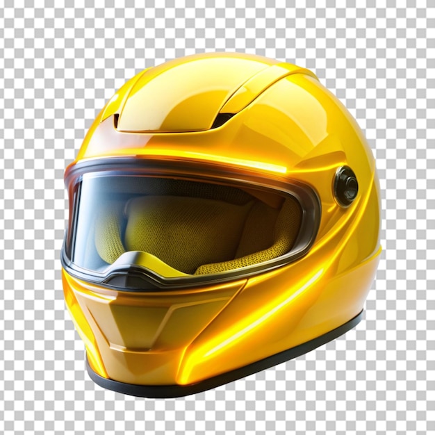 the luminescent guardian a yellow motorcycle helmet on transparent background