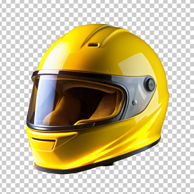 the luminescent guardian a yellow motorcycle helmet on transparent background