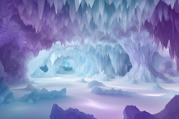 A luminous color gradient inspired by a crystal cave