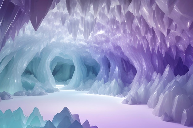 A luminous color gradient inspired by a crystal cave