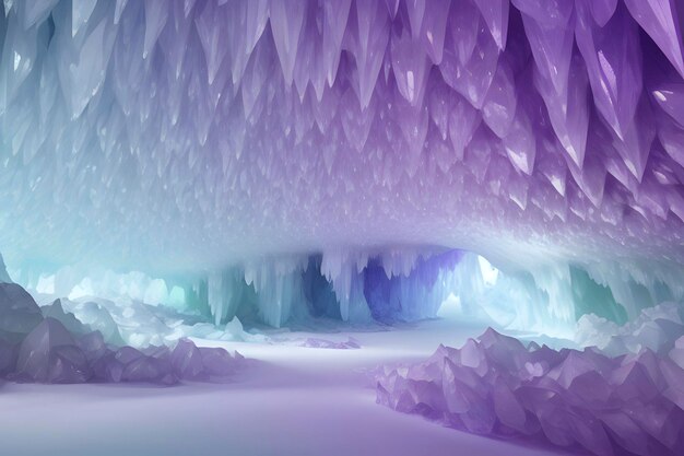 A luminous color gradient inspired by a crystal cave