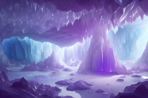 A luminous color gradient inspired by a crystal cave