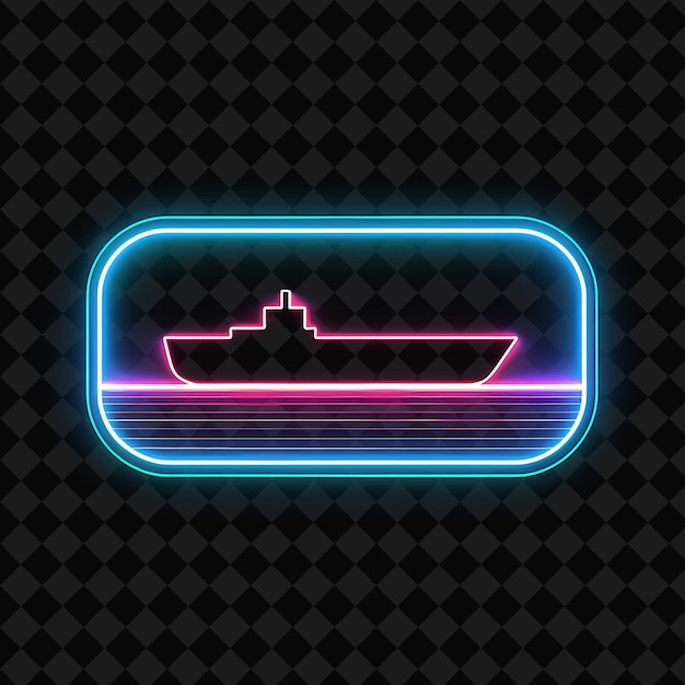 PSD luminous neon channel inside a silhouette of horizontal rect png y2k ocean of light collections