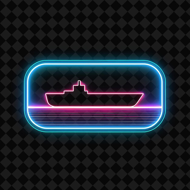 PSD luminous neon channel inside a silhouette of horizontal rect png y2k ocean of light collections