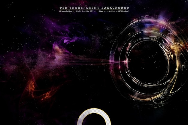 luminous swirling elegant glowing circle sparking particle space tunnel on transparent background