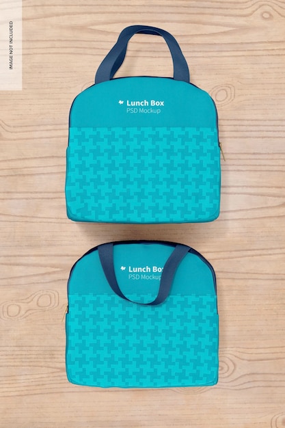 Lunch Bag with Front Pocket Mockup, Top View