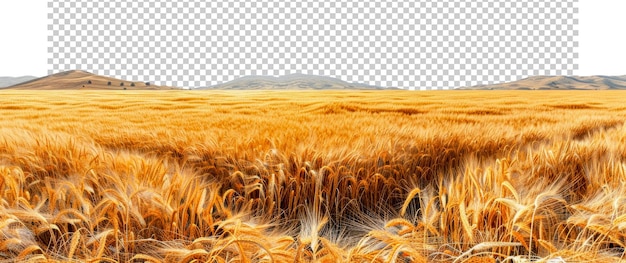 Lush golden wheat field under open sky