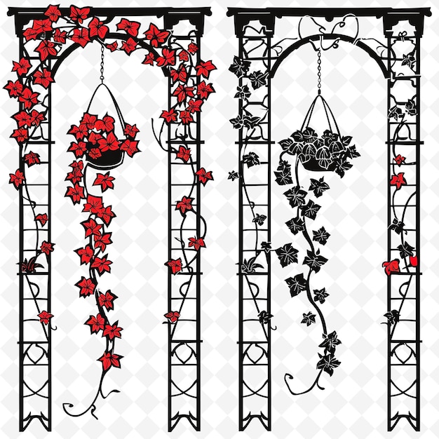 Lush Vine Covered Trellis Borderlines Design With Hanging Ba Creative Abstract Art Designs