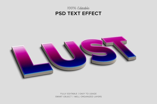 Lust 3d bold text effect