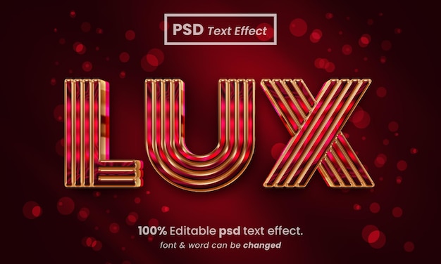 Lux 3D editable text effect