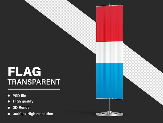 Luxembourg flag banner design isolated on transparent background