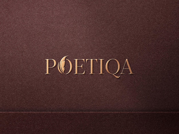 Luxurious logo mockup with golden foil effect