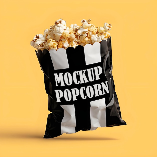 Luxurious popcorn bag psd mockup product branding packaging