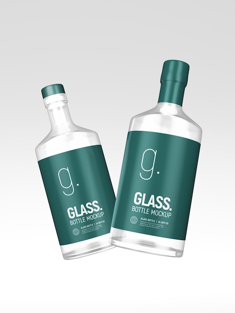 Luxurious Reflective Glass Bottle Branding Mockup