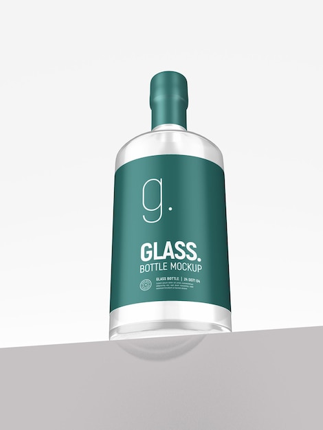 Luxurious Reflective Glass Bottle Branding Mockup