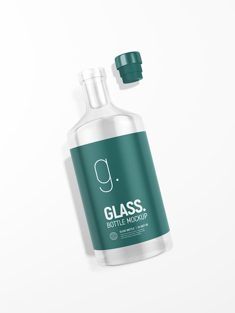 Luxurious Reflective Glass Bottle Branding Mockup