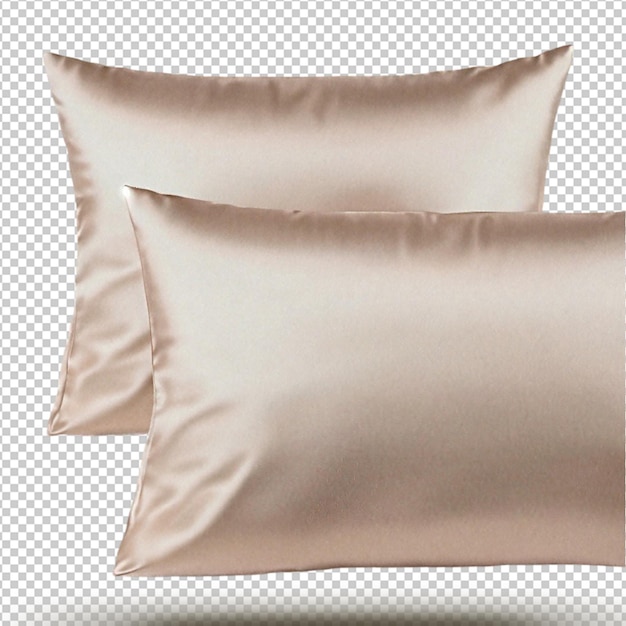 PSD luxurious silk pillowcase isolated on transparent background